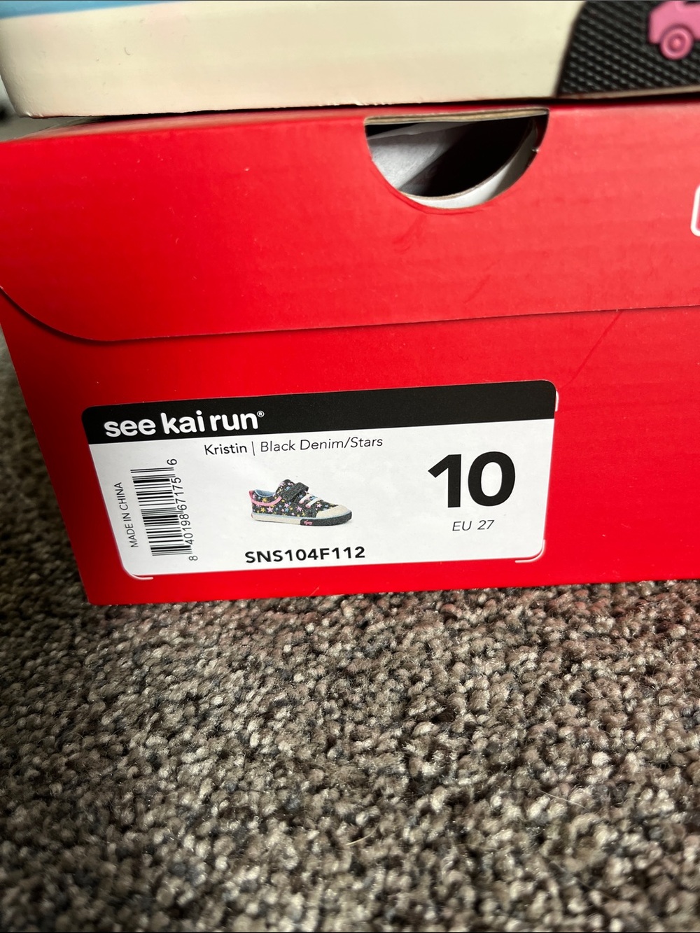 NIB See Kai Run Black Kristin Star-Print Black Denim Sneakers - Picture 2 of 6